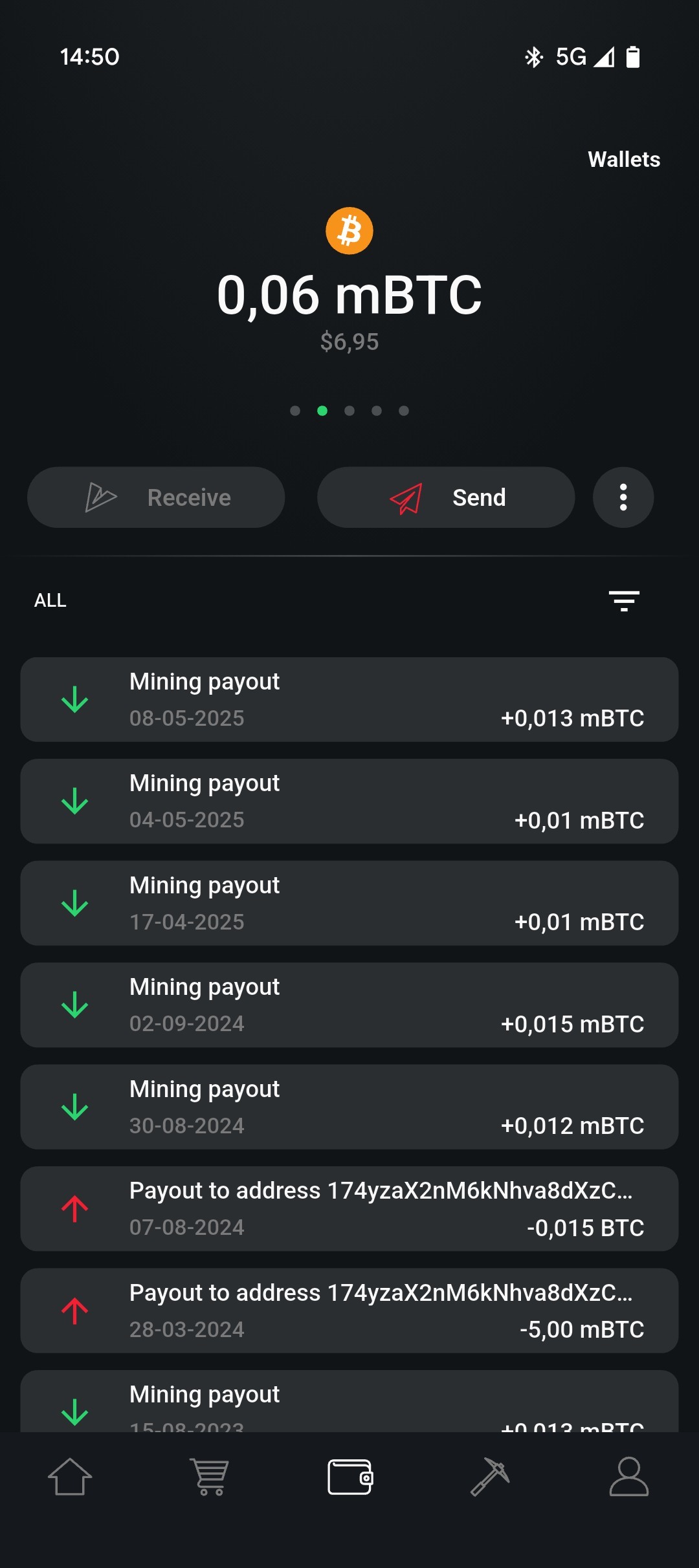 Zrzut ekranu aplikacji GamerHash Mobile