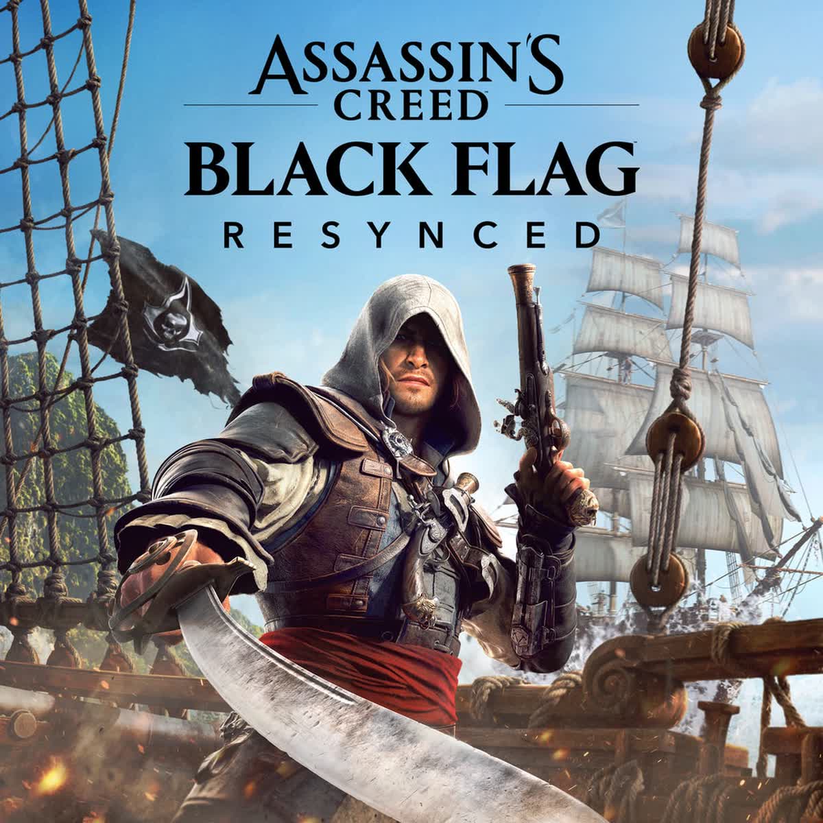 카리브해에서 잭도 호의 키를 잡은 에드워드 켄웨이 — Assassin’s Creed Black Flag Resynced 공식 아트워크