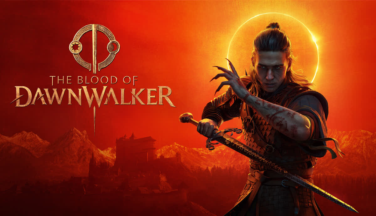 Coen facing a winged beast in the Carpathians — official The Blood of Dawnwalker artwork