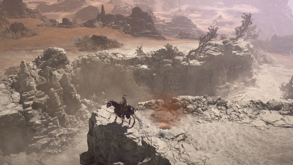 얼음과 지옥을 가르는 장벽을 뚫고 나아가는 야만용사와 곰으로 변신한 드루이드 — Diablo IV 공식 아트워크
