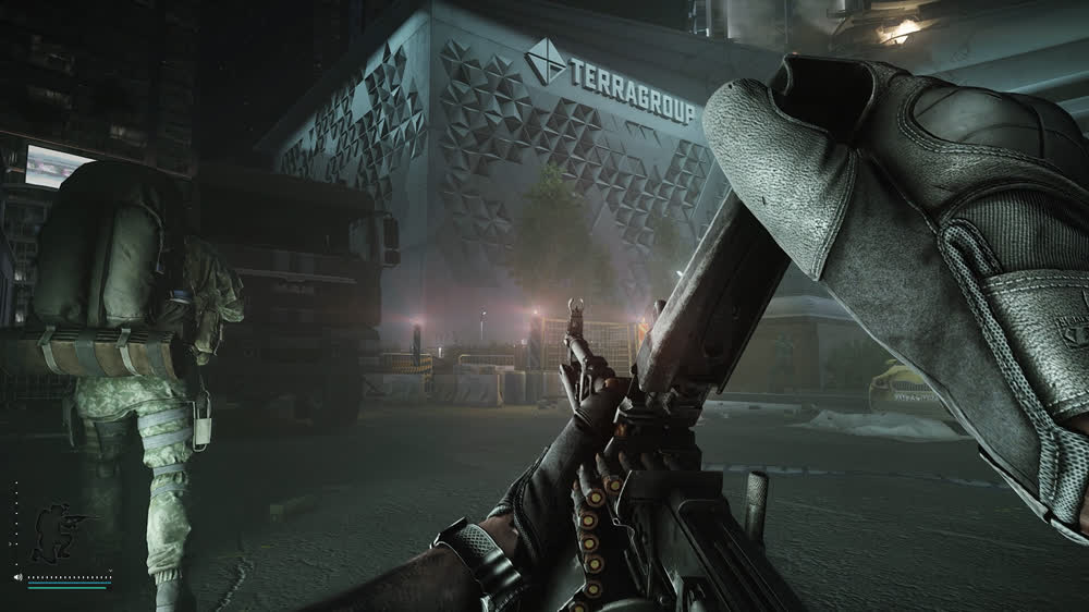 폐허가 된 타르코프를 배경으로 한 BEAR와 USEC 용병 — Escape from Tarkov 공식 아트워크