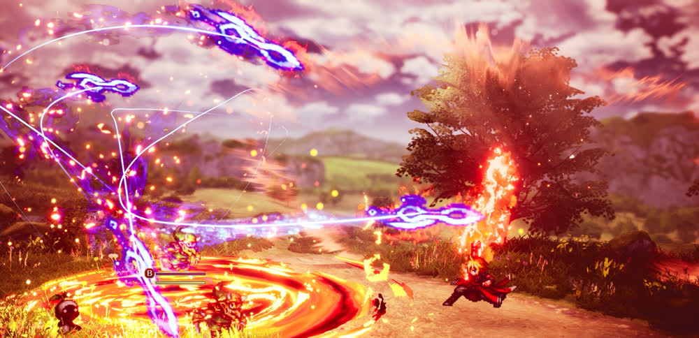 A woman in red atop a black dragon — official Final Fantasy Resonance key art