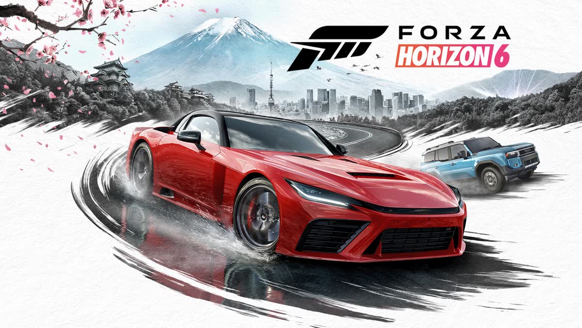 Cars on the streets of Tokyo and beneath Mount Fuji — official Forza Horizon 6 artwork